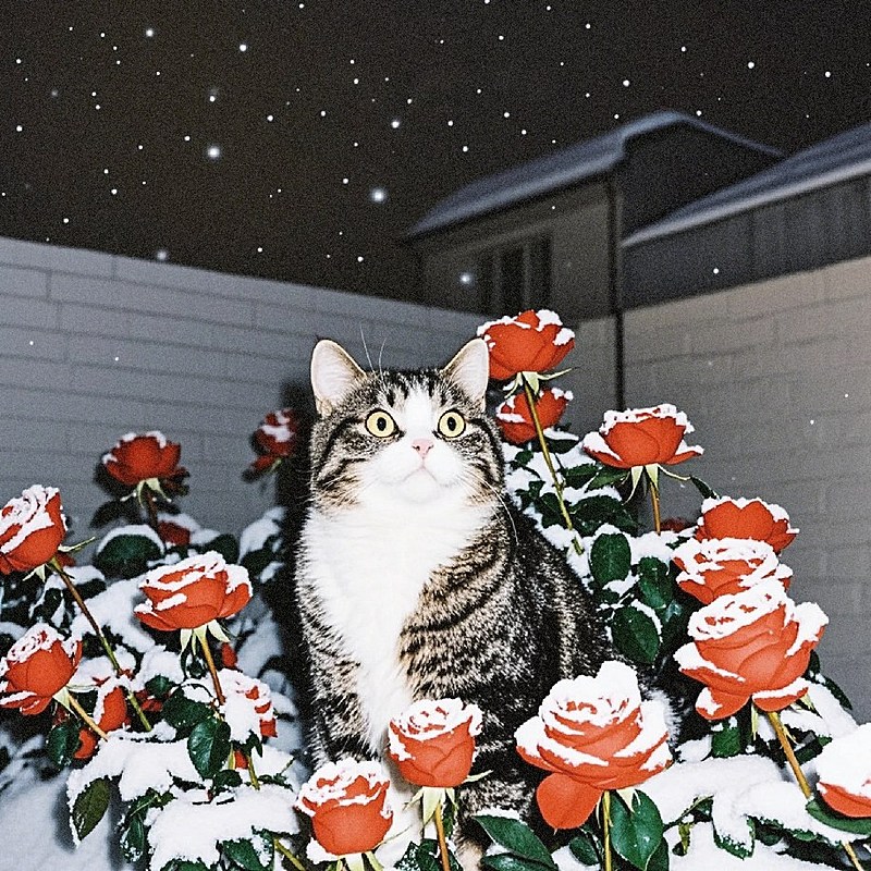 雪地玫瑰猫猫，超火梦核头像