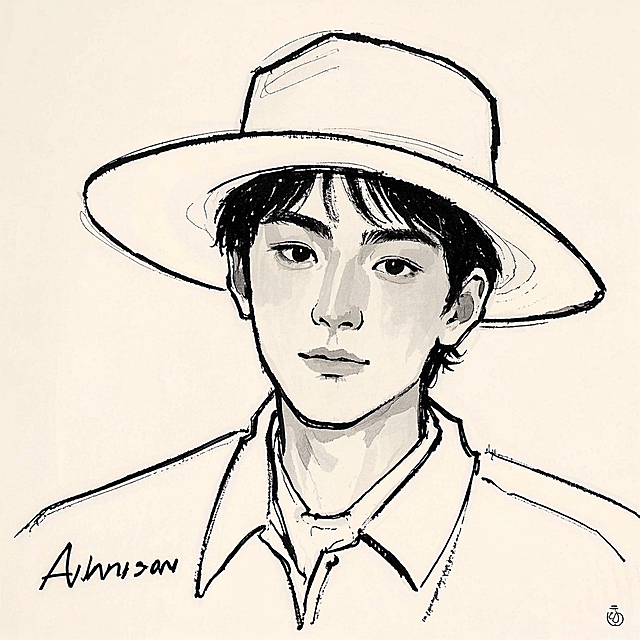 从我的再次发布，一个戴着帽子的男生，穿衬衫