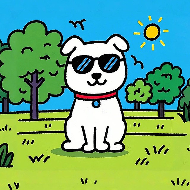 一只戴墨镜的小狗