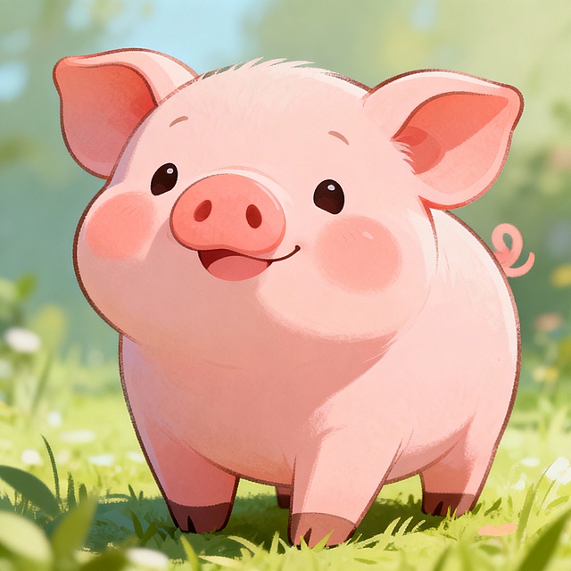 生成一只卡通的猪