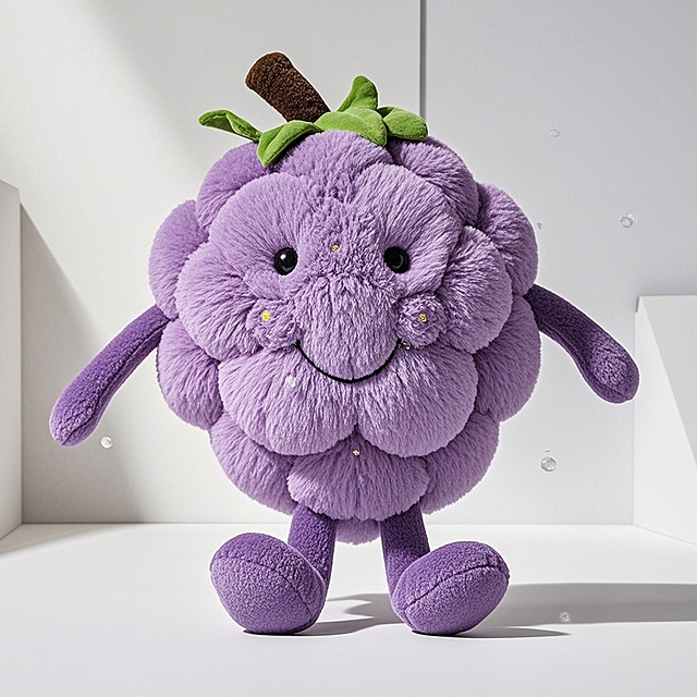 一个紫色的葡萄，没有双手，没有眉毛