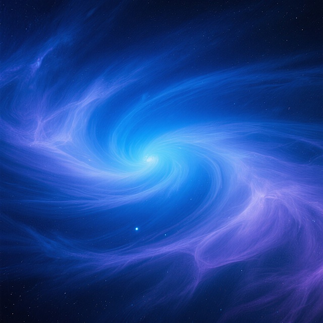 远景镜头，在浩瀚无垠的宇宙深处，深邃的渐变蓝色星云如梦幻般弥漫开来，从边缘的幽蓝过渡到中心的宝蓝，层层叠叠，如同细腻的丝绸在静谧的太空中缓缓飘动。柔和而模糊的光影在星云中穿梭、交织，仿佛是宇宙的精灵在翩翩起舞，营造出一种极致宁静且深邃的氛围。画面中没有明确的主体元素，只专注于色彩那自然而流畅的过渡，以及如薄纱般的朦胧质感，色调以各种层次的蓝色为主，点缀着若有若无的淡紫色光晕，增添了几分神秘与空灵。