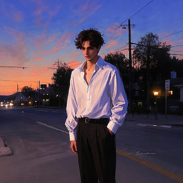 一个年轻男人，白衬衫