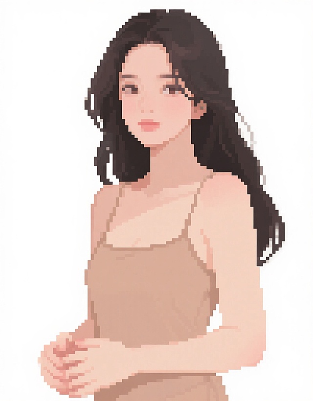 像素风拟人设计，柔和色调展现温馨母爱，简洁风格传递节日温情。